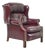 Vintage Traditional Oxblood Leather Wingback Reclining Library Chair by Bradington Young For Sale