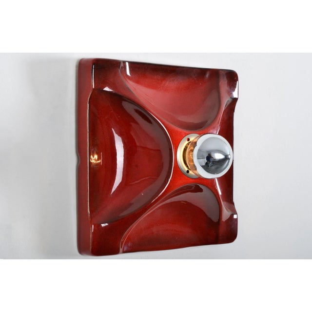 Fat Lava Ceramic Sconce from Hustadt Leuchten, 1970s, in Flawless conditions. Designed 1970 to 1979 This piece has an...