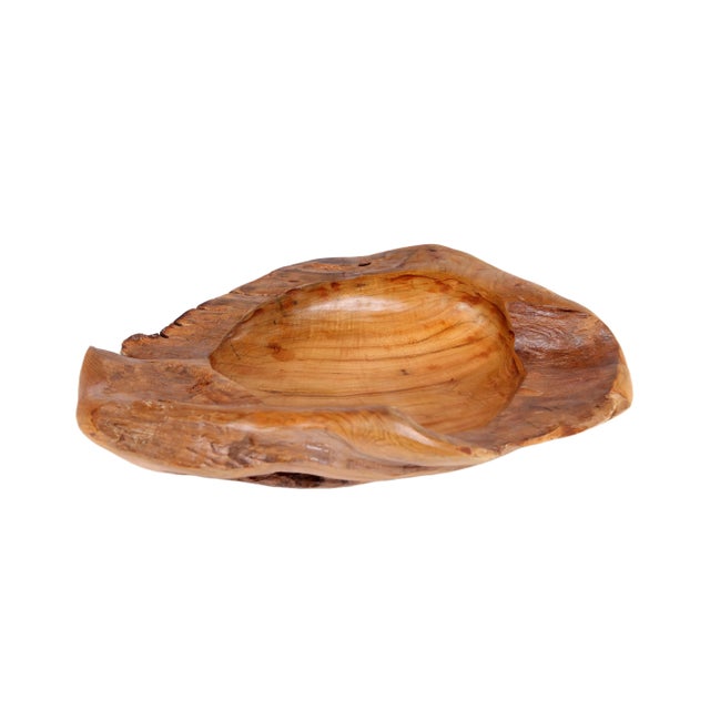 Hand carved organic teak bowl. This unique natural teak bowl can be placed indoor or outdoor. A unique fruit bowl, or...