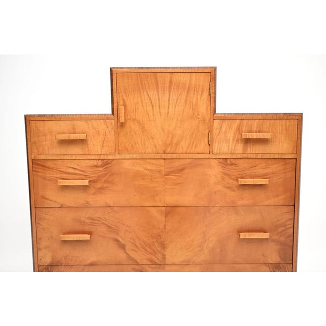 Art Deco Satin Birch and Walnut Chest of Drawers, 1930s For Sale - Image 10 of 12