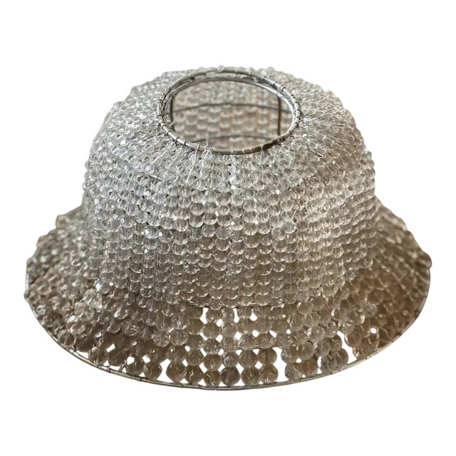 Antique French Chandelier Globe Basket With Glass Beads For Sale