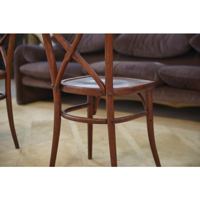 Vintage Bentwood Bistro Chairs, 1950s, Set of 2 For Sale - Image 6 of 10