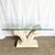 Serge Roche Style Plaster Banana Leaf Glass Top Console Table For Sale - Image 9 of 9