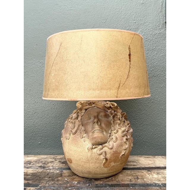 Vintage Original Studio Pottery Figural Lamp For Sale In West Palm - Image 6 of 12