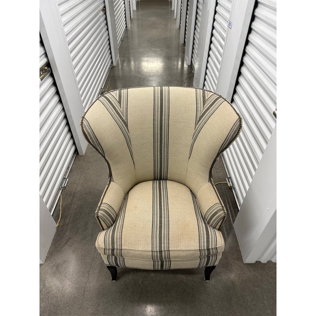 2010s Williams Sonoma Chelsea Wingback Chair - Nailhead Trim, Retail $1500+, Priced to Sell For Sale - Image 5 of 9
