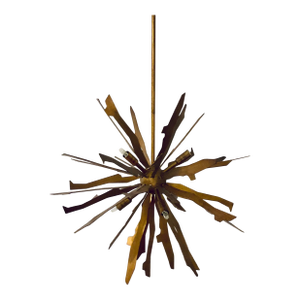 Revelation Mod Brutalist Inspired Gold Starburst Pendant Light
