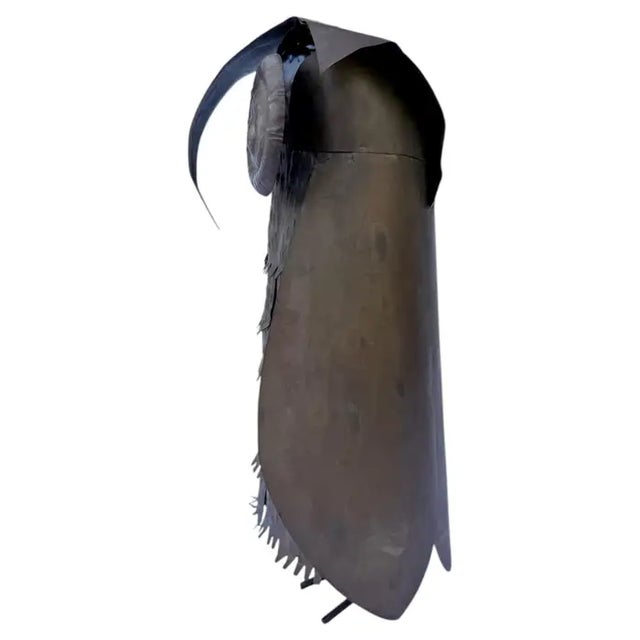 Mid-Century Modern Mid Century Modern Brutalist Metal Owl Sculpture in the Style of Curtis Jere For Sale - Image 3 of 8