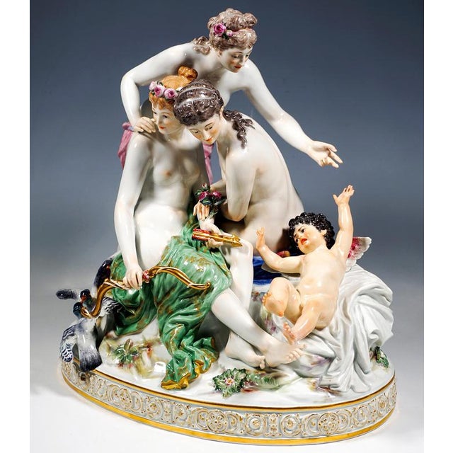 Large Allegorical Group by E. Andresen for Meissen, 1890 For Sale - Image 4 of 13