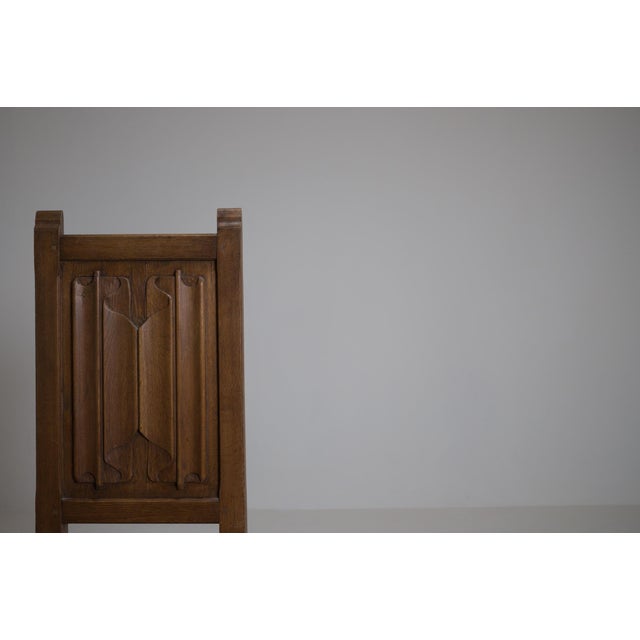 Vintage Sculptural French Oak Chair, 1930s For Sale - Image 9 of 18