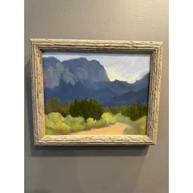 Vintage Signed Framed High Desert Plein Air Landscape Oil Painting For Sale - Image 9 of 16