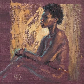 Ivory's Second Life by Lisa Fricker | Oil On Canvas Panel Portrait of a seated figure. For Sale