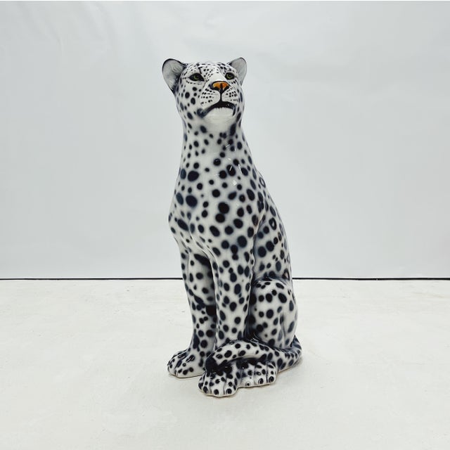 Ceramic Snow Leopard in Ceramic by Ceramiche Boxer For Sale - Image 7 of 7