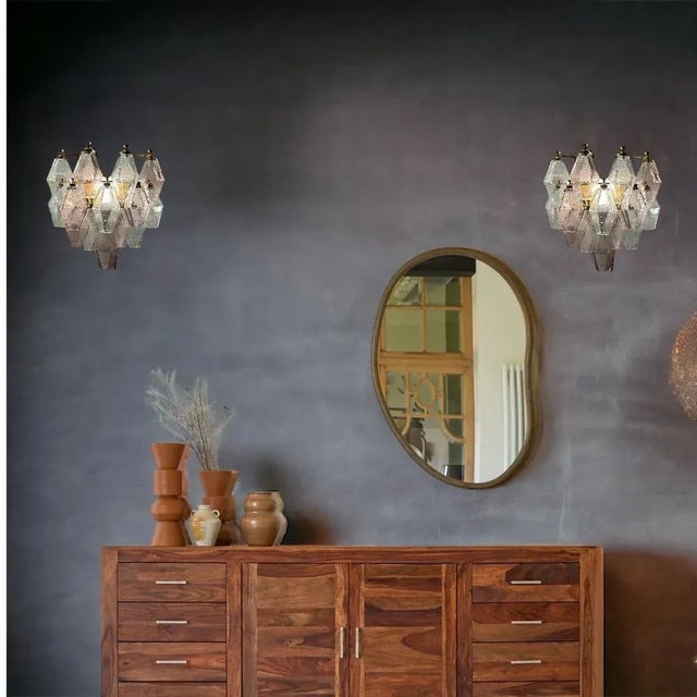 Murano Glass Polygon Sconces, 1980s, Set of 2 For Sale - Image 4 of 7