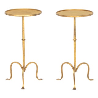 Modern Gilt Wrought Iron Cocktail Tables, Pair For Sale
