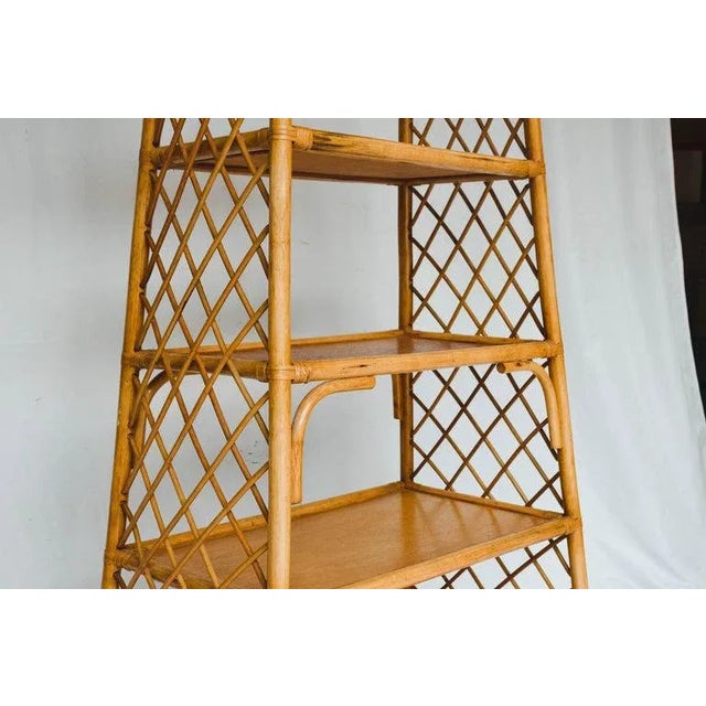 Mid 20th Century Midcentury Rattan Étagère For Sale - Image 5 of 13