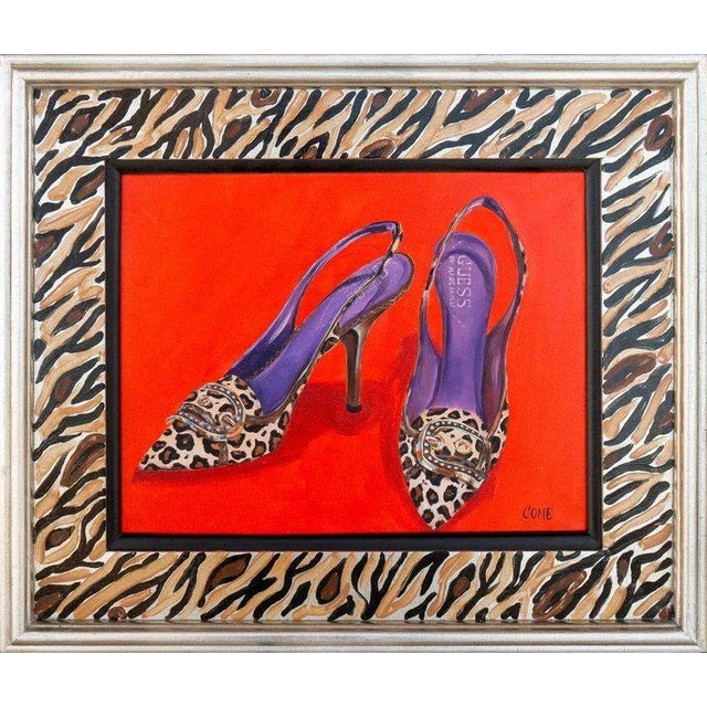 Textile 'Faux Leopard Marciano Pumps' by Marcia Park Cone, 2010; Italian Fashion Shoes For Sale - Image 7 of 7