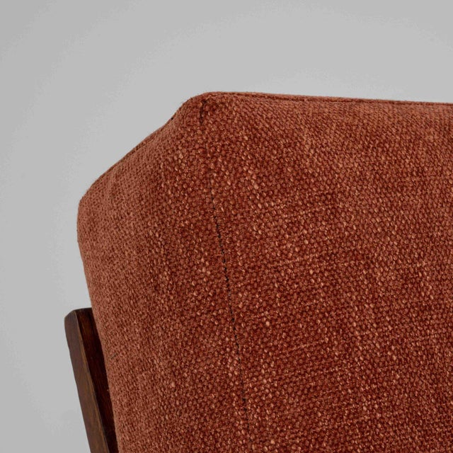 French 19th Century France Burnt Orange Wood Armchair For Sale - Image 3 of 11