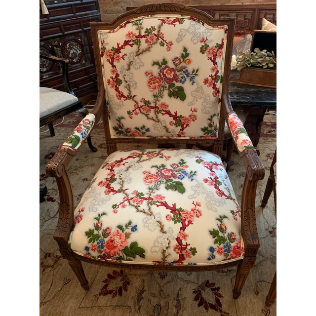 Vintage MidCentury Ethan Allen Floral Accent Chairs a Pair Chairish