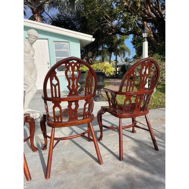 Gothic Theodore & Alexander Set of 4 Carved Wood Dining Chairs – Original Condition For Sale - Image 3 of 10
