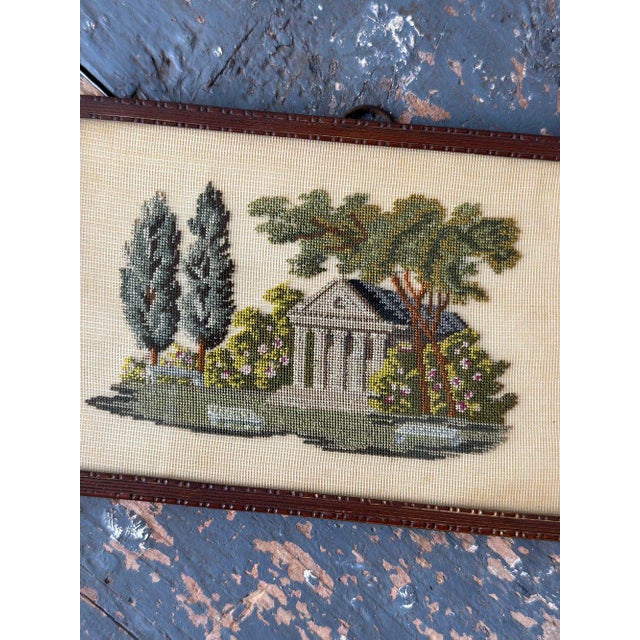 Antique Framed Petit Silk Needlepoint Artwork, Circa Late 19th Century For Sale - Image 9 of 12