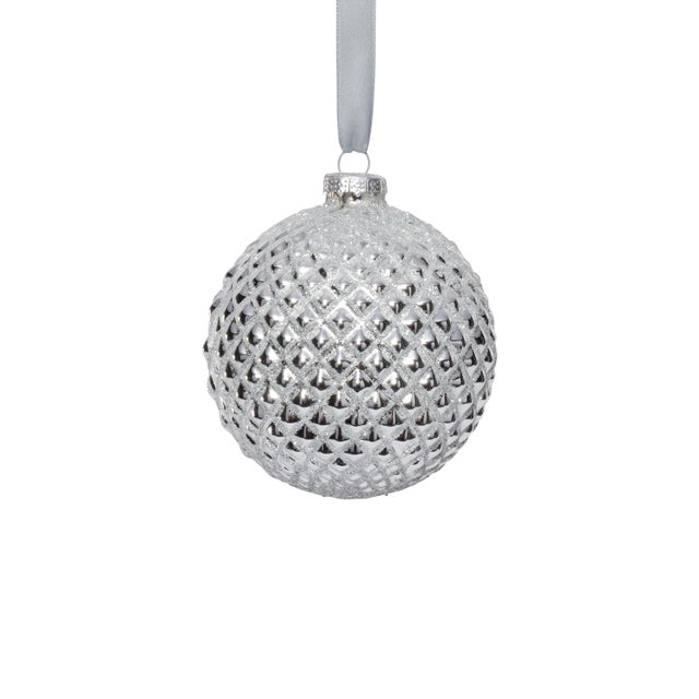 Bring refined shimmer and texture to your holiday decorating with this set of metallic glass ball ornaments. Each ornament...