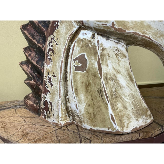 Mid -20th Century Terracotta Horse Head 19” W X 19”w X 8”d For Sale - Image 9 of 18