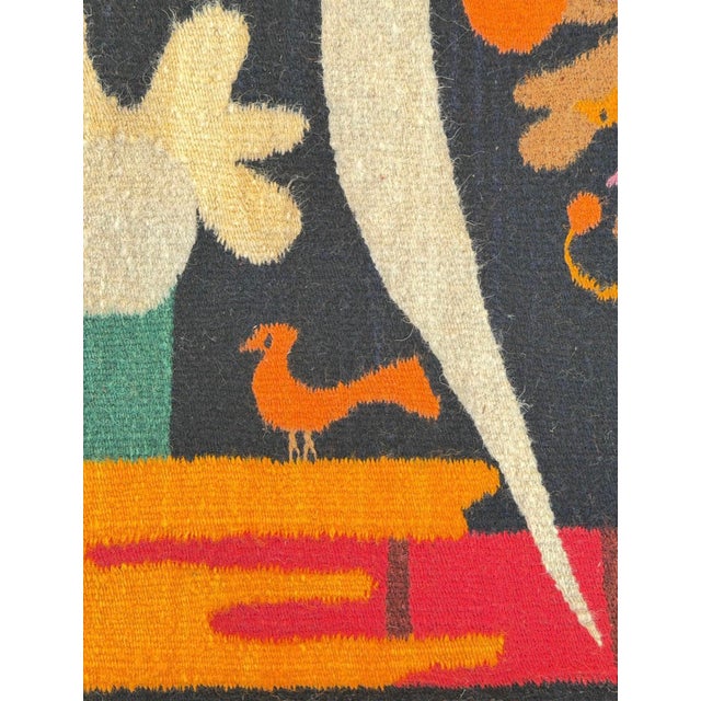 1960s Vintage Matisse Insp Bulmaro Pérez Mendoza B. P. Mid Century Hand Woven Tapestry Art Wall Hanging Signed For Sale - Image 5 of 8