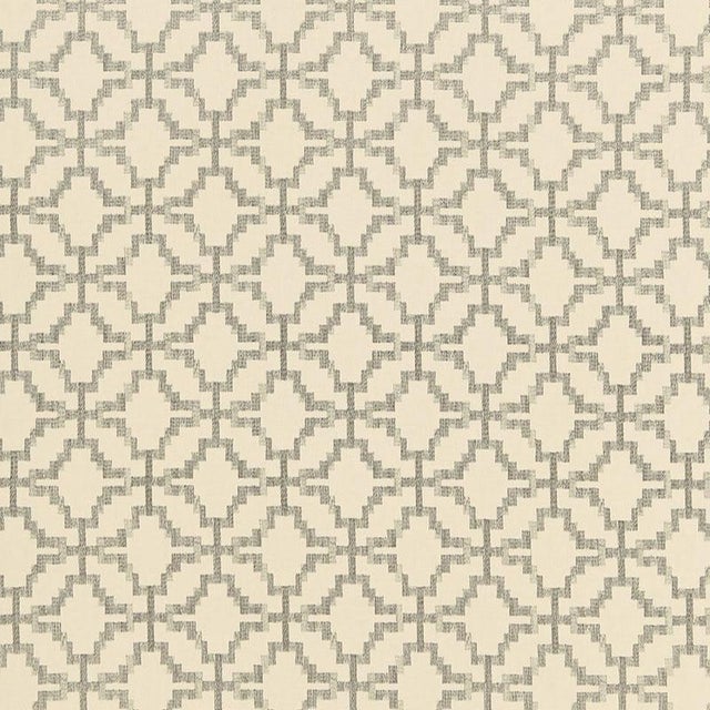 Sample - Schumacher Sarana Linen Embroidery Fabric in Oatmeal For Sale