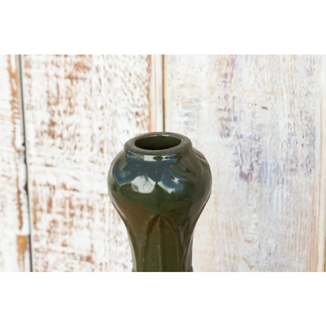 Chinese Amphora Shaped Green Vase For Sale - Image 4 of 11