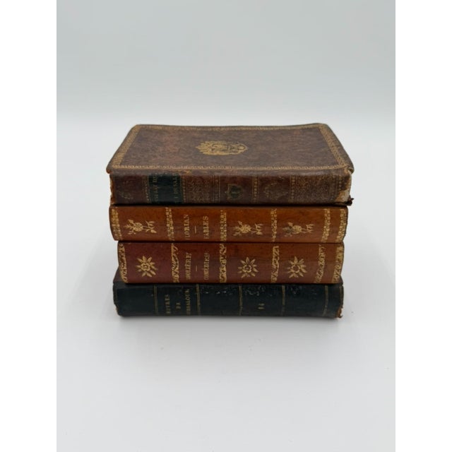 French Late 19th Century French Leather Book Liquor Tantalus with box - 7 pcs For Sale - Image 3 of 14