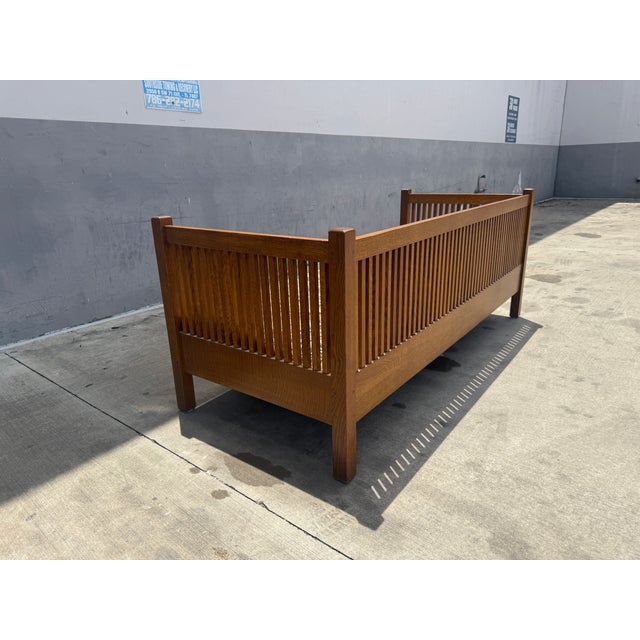 Brown 1990s Stickley Craftsman Spindle Back Sofa For Sale - Image 8 of 14