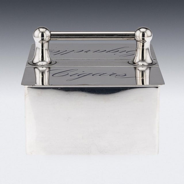 19th Century Victorian Silver & Enamel Cigar Box from Sampson Mordan, 1892 For Sale - Image 6 of 15