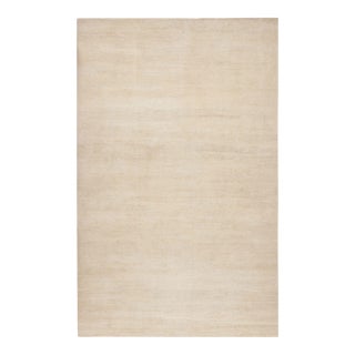 Rug & Kilim’s Modern Textural Oversized Rug With Striae of Beige - 12'x19' For Sale