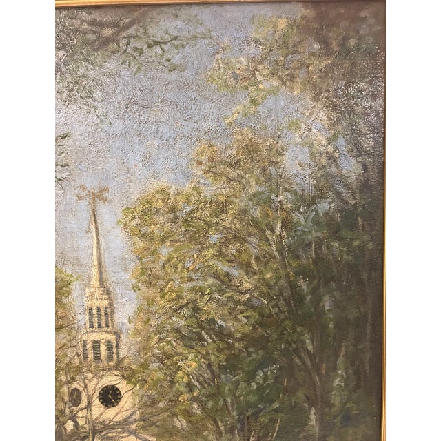 Green 1920s Oil Painting Signed William A. Rice For Sale - Image 8 of 8