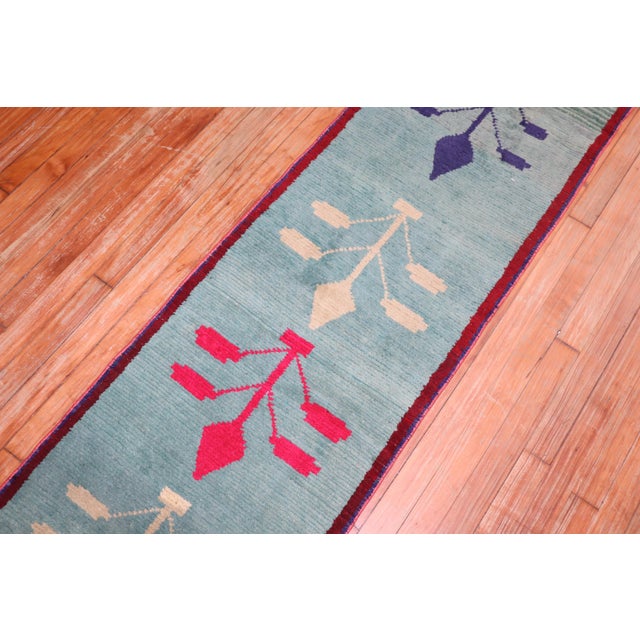 Mid 20th Century Narrow Turkish Runner - 1'11" x 11'4" For Sale - Image 16 of 18