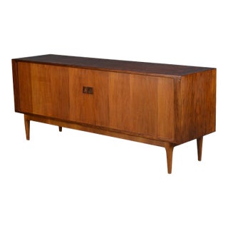 1960s Gorgeous Low Tambour Credenza in Rosewood For Sale