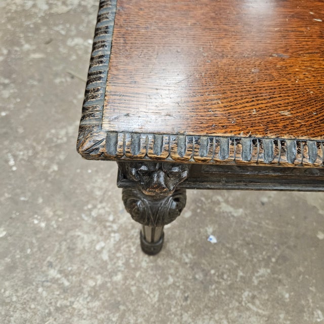 Late 19th Century Carved Oak Antique Victorian Hall Table For Sale - Image 15 of 18