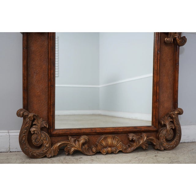 Maitland - Smith Maitland Smith Large Ornate Mirror W. Rattan Trim For Sale - Image 4 of 12