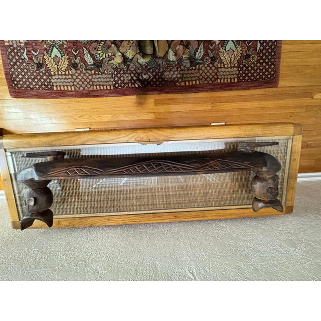 Coffee Antique Carved Congkak Unique Large Mancala For Sale - Image 8 of 9