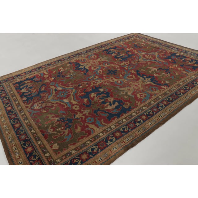 Rug & Kilim Antique 19th Century English Rug With Heraldic Motifs in Jewel Tones - Rug & Kilim For Sale - Image 4 of 9
