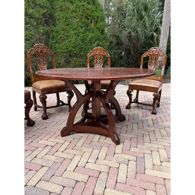 Woodland Furniture Late 20th Century Woodland Round Solid Wood Dining Table For Sale - Image 4 of 7