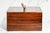 Amazing Antique Painted Faux Wood Metal Lock Strong Box With Key Home Office Decor For Sale - Image 13 of 16