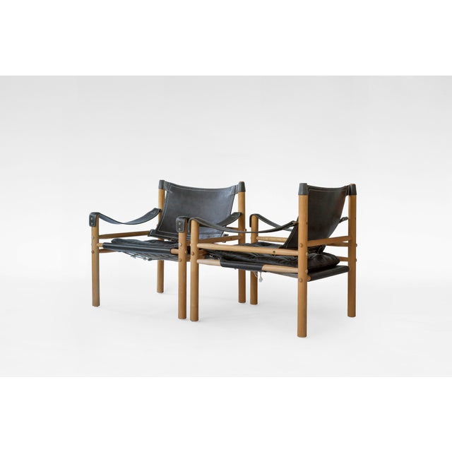 A rare pair of sirocco lounge chairs by arne norell, crafted in sweden in the 1960s and produced by norell möbel ab. A...
