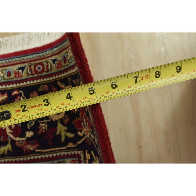 Tabriz Rug 8’3” X 11’3” Red Wool Vintage Traditional Hand-Knotted Carpet For Sale - Image 13 of 15