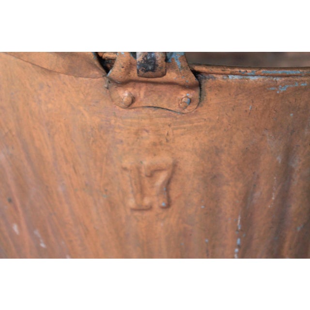 Antique Copper Tone Metal Coal Scuttle Bucket For Sale - Image 9 of 10