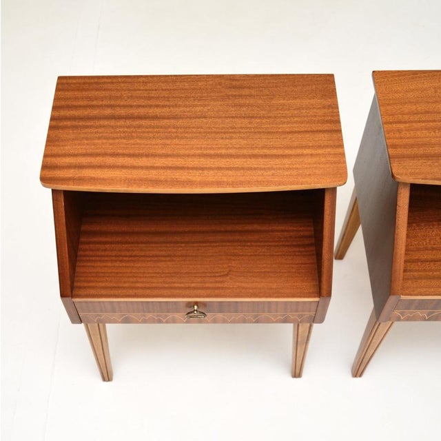 Wood Vintage Swedish Bedside Cabinets, 1950s, Set of 2 For Sale - Image 7 of 11