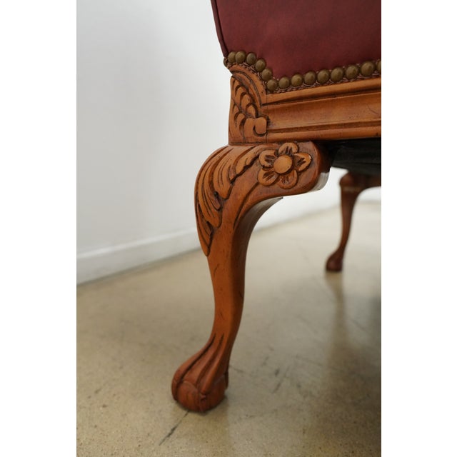 Old Hickory Leather Wingback Chair and Ottoman (Set of 2) For Sale - Image 11 of 17