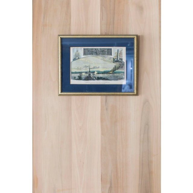 Mid 18th Century "Battle of Bunker Hill" Reproduction Print, Framed For Sale - Image 4 of 4