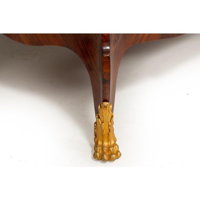 French Louis XV Style Kingwood Marble Top Bibliotheque Cabinet For Sale - Image 18 of 18