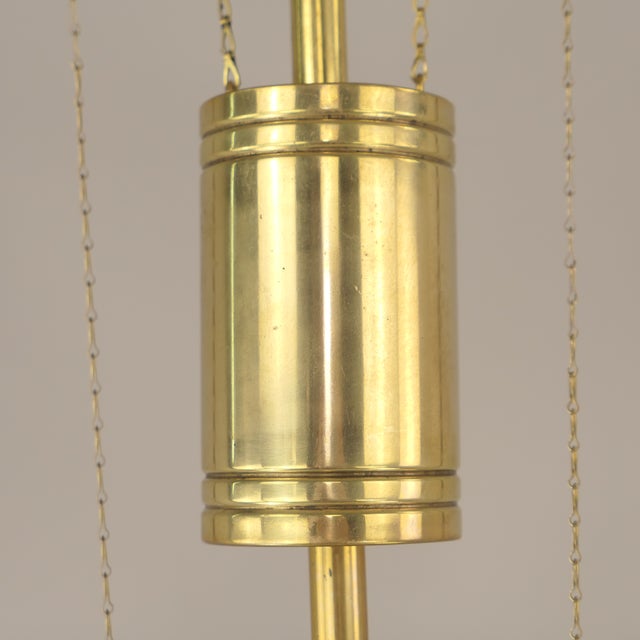 Contemporary Art Deco Viennese Chandelier with Opal Glass, Austria, 1920s For Sale - Image 3 of 10